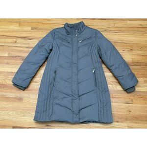 Michael Michael Kors Women's Jacket Puffer Long Down Winter Zip-Up Nylon L Gray